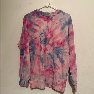 lululemon athletica Pink and Blue Tie-Dye Sweatshirt